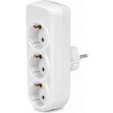Gy Atelier 3lü Düz Golyat, Üçlü Topraklı Priz Duvar Tipi Çoklayıcı Fiş, A Kalite 1. Sınıf Malzeme, Beyaz Renk, 16A 250 Volt, Max 3600 Watt