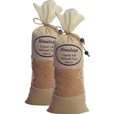 Gy Atelier Himalaya Tuzu Pembe Renk Öğütülmüş Tuz 2 Kg. Orjinal Bez Torba 2 Adet