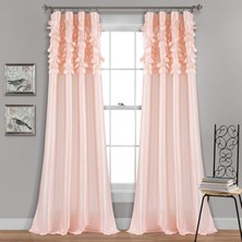 Gy Atelier Blush Circle Dream Pencere Perdesi Seti, Oturma Odası, Yemek Odası, Yatak Odası Için, 213,4 x 137,4 cm