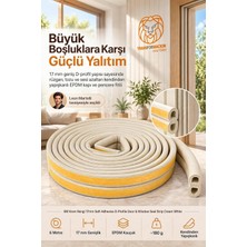 Gy Atelier 6m Beyaz 17MM Geniş Kapı Pencere Bandı Kendinden Yapışkanlı D Profil Izolasyon Süngeri Kauçuk Fitil Hava Kesici 723797