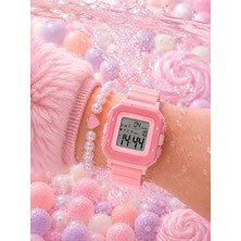 Gy Atelier Pembe Dijital Kol Saati, Çocuk, Alarm, Kronometre, Tarih, Su Geçirmez, Bileklik Hediyeli