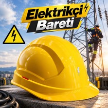 Gy Atelier Sarı Elektrikçi Bareti Baş Koruyucu Baret En 397:2012+A1:2012 Standartlara Uygun Kayışlı Ter Bezli