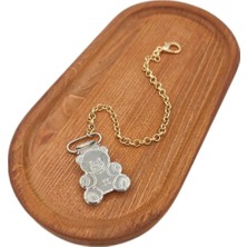 Gy Atelier Silver Ayı Klips Bebek Emzik Zinciri, Gümüş