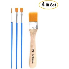 Gy Atelier Fırça Seti-2, Yağlı Boya Fırçası, 4 Lü Set, Resim Fırçası, Akrilik Boya Fırçası, Yassı Fırça