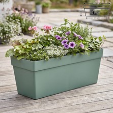 Gy Atelier Yalı Balkon Saksı Drenajlı Izgaralı Plastik Bahçe Veranda Saksısı (1 Adet, Yeşil, 10.8 Litre)