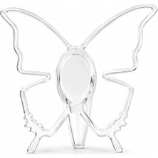 Gy Atelier Mini Kelebek Vazo Şeffaf Plastik Akrilik Vazo, 20X19 cm Dekoratif Çiçeklik, Masa Üstü Salon Yatak Odası Ofis Süs Vazosu, Modern Kelebek Tasarımlı Şeffaf Çiçek Vazoluğu