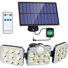 Gy Atelier Kumandalı Solar Güneş Enerjili 138 Ledli Hareket Sensörlü Bahçe Aydınlatma Sokak Lambası