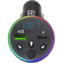 Gy Atelier Fm Verici &amp; Araç Şarj Cihazı | Bluetooth 5.0 Fm Transmitter, Çift USB + Type-C Pd Hızlı Şarj, Müzik Aktarımı, LED Ekran, Alman Teknolojisi – Siyah Kos-4 104960