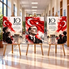 Ti Play 10 Kasım Atatürk'ü Anma Günü 48*68 cm Mukavva Afiş Seti 3'lü