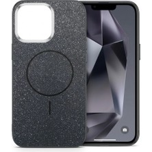 Nezih Case Apple Iphone 15 Pro ile Uyumlu Manyetik Şarj Özellikli Şık Tasarım Simli Silikon Kılıf