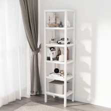 Gy Atelier 6 Katlı Köşe Rafı | Banyo, Mutfak ve Kiler Için Yer Tasarruflu Organizer | Çok Amaçlı Plastik Raf | 3 Farklı Renk Seçeneği (38X29X152 Cm) Dikey ve Yatay Kullanım (Beyaz)