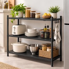 Gy Atelier 3 Raflı Çok Amaçlı Tekerlekli Metal Depolama Organizer Rafı