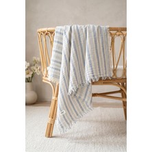 Gy Atelier Çift Katlı Müslin Bebek Pike Örtü Yenidoğan Battaniyesi 85X95 cm Bebek Pikesi Puset Örtüsü Indigo
