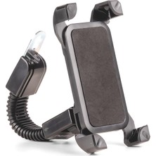 Gy Atelier HP-A18 Motosiklet Dikiz Aynası Telefon Tutucu – Yaylı Kavrama + Esnek Boyun + 360° Dönebilir Başlık