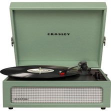 Gy Atelier CR8017B-SA Voyager Vintage Taşınabilir Vinil Plak Çalar Pikap, Bluetooth Giriş/çıkışı ve Dahili Hoparlörler, Sage