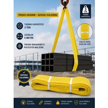 Gy Atelier 5 Metre 3 Ton Çeker Sapan Halat Zekioğlu Group Flat Webbing Sling Gözlü Polyester Sapan 3000KG Taşıma Kapasiteli 5 Metre Kaldırma Sapanı