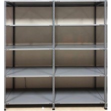 Gy Atelier Çelikrafburada 43X120X200 5 Katlı Duble 2 Li Bitişik Galvaniz Arşiv Rafı Depo