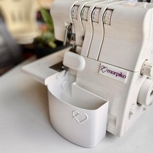 Gy Atelier Overlok Makinesi Atık Kutusu – Singer 14SH654, 14SH754, 14HD854, HD0405S, S010L Modelleriyle Uyumlu – Iplik ve Kumaş Artıkları Için 3D Yazıcı Üretimi Çöp Kutusu, Beyaz, Xl