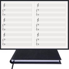 Gy Atelier Müzik Nota Defteri - Kadro-Piyano, Org% 100 El Yapımı, El Dikişi, (Iplik Dikiş) Termo Deri A/5 - Siyah