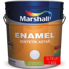 Gy Atelier Marshall Enamel Sentetik Astar Boyası 0.75 Lt 1 kg Kırık Beyaz