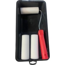 Gy Atelier Ekonomik 10 cm Sünger Rulo Fırça 2 Yedek Başık ve Küçük Boyama Kabı