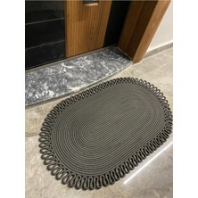 Gy Atelier Dublin Serisi Jüt, Desenli Kapı Önü, Paspas, Banyo Paspası, Balkon Paspası/hediyelik, Ev Eşyası Antrasit 50 x 80