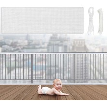 Gy Atelier Banister Guard Balkon Ağı Çocuklar Evcil Hayvanlar Için 15 x 3 Ft Merdiven Ağı Bebek Çiti Kapı Ağı Bebek Bariyeri Güvenlik Merdiven Rayı Ağı Delme Yok Merdiven Ağı Apartman Korkulukları Çocuk