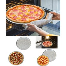 Gy Atelier Paslanmaz Çelik Pizza Tepsisi,delikli Lahmacun ve Pizza Tavası,fırın Tepisisi 36 cm Büyük Boy