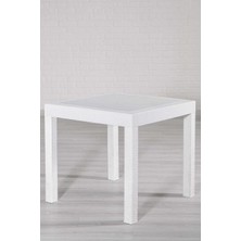 Gy Atelier Rattan 80X80 Camsız Beyaz Masa - Bahçe&amp;balkon&amp;teras