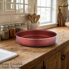 Gy Atelier 30 cm Granit Yuvarlak Fırın Tepsisi - Kırmızı