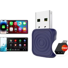 Gy Atelier Mını Ultra1 Kablosuz Carplay ve Android Otomatik Adaptör | Kompakt Tak ve Çalıştır Tasarımı | Oem Arabalar Için Kablolu Kablosuza Dönüştürür (Usb-A/tip-C)