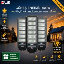 Gy Atelier 3'lü Paket Dls 600W Güneş Enerjili Solar Sokak ve Bahçe Lambası, Lifepo4 Bataryalı, IP66, Hareket Sensörlü, Uzaktan Kumandalı LH99-600