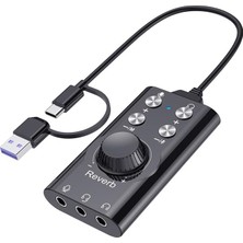 Gy Atelier CR67 Usb/type-C Harici Ses Kartı – 7.1 Gaming Audio Mixer, Reverb Efektli Yayıncı ve Mikrofon Mikseri