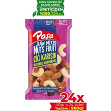Gy Atelier Naturel Çiğ Karışık Kuruyemiş, 24X40GR Paket, Toplam 960GR Fındık, Badem, Kuru Üzüm, Turna Yemişi, Kaju