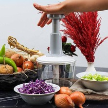 Gy Atelier Manuel Sebze Doğrayıcı, El Çevirme Mekanizmalı Mutfak Rondosu, Soğan Sarımsak Doğrama Makinesi, 1000ML, Gri-Beyaz