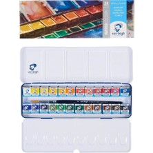 Gy Atelier Talens 1/2 Tablet Sulu Boya Seti, 24 Renk, Metal Kutu