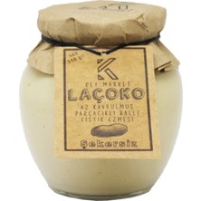 Gy Atelier Laçoko 350 Gram Şekersiz, Katkısız, Glutensiz, Doğal Az Kavrulmuş (Çiğ) Parçacıklı Ballı Yer Fıstığı Ezmesi (350 Gram)