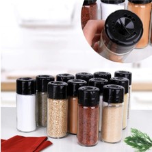 Gy Atelier 12 Adet Döner Kapaklı 245 ml Cam Baharatlık Seti