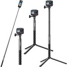 Gy Atelier 49.2/120CM Selfie Stick Tripod Uzatılabilir Eylem Kamera Dağı