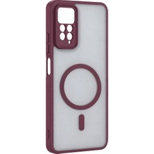 The Gencoo Xiaomi Redmi Note 11 Pro Loji Magsafe Kapak - Bordo