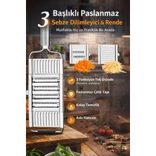 Gy Atelier 3 Başlıklı Paslanmaz Sebze Dilimleyici ve Rende, Çok Fonksiyonlu Mutfak Doğrayıcı Seti