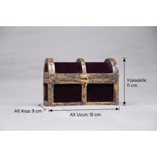 Gy Atelier Vm Tasarım - Eskitme Çerçeveli &amp; Dokulu Anı ve Takı Sandığı (15X9X11 Cm) | Dekoratif Hediye Kutusu
