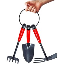 Gy Atelier Metal Uçlu Hobi Bahçe Seti 3'lü Kürek Tırmık Çapa Çiçek Bakımı Toprak Kazma Seti, 01512101101101