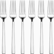 Gy Atelier Yemek Çatalı, 6'li Paslanmaz Çelik Çatal Seti, Gümüş Metal 20 Cm, 6 Adet