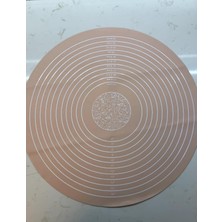 Gy Atelier Silikon Pişirme Pasta Mat Seti, Ölçülerle Hamur Açma Seti Silikon Yapışmaz Mat, Pasta, Kabuk, Kurabiye, Ekmek, Hamur Işleri, Makarna Için Mutfak Tezgah Matı Yuvarlak, Ölçülü (Pudra)