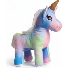 Peluş Unicorn Figürlü Yastık 33 Cm. (Gökkuşağı) Uyku Arkadaşı & Oyuncak