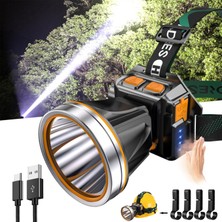 Gy Atelier Yüksek Güç LED Far Süper Parlak Yetişkin Hareket Sensörü Far Spot Su Geçirmez Şarj Edilebilir Açık Avcılık Işık El Feneri Balıkçılık Kamp Yürüyüş Için Taşınabilir Kafa Lambası