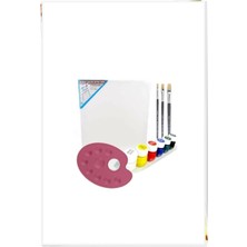 Gy Atelier 35X50 cm Resim Tuvali Boyama Başlangıç Seti - Akrilik Boya Fırça Palet Tuval Set