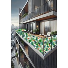 Gy Atelier Nelazım 50CM x 2m Monstera Balkon Bahçe Çit Brandası Su Itici, Uv Koruyucu, Dekoratif Örtü, OXFORDBALKON011123M