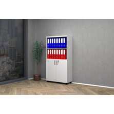 Gy Atelier Yarım Kapak Ofis Dosya Dolabı 80X35X150 (Beyaz)